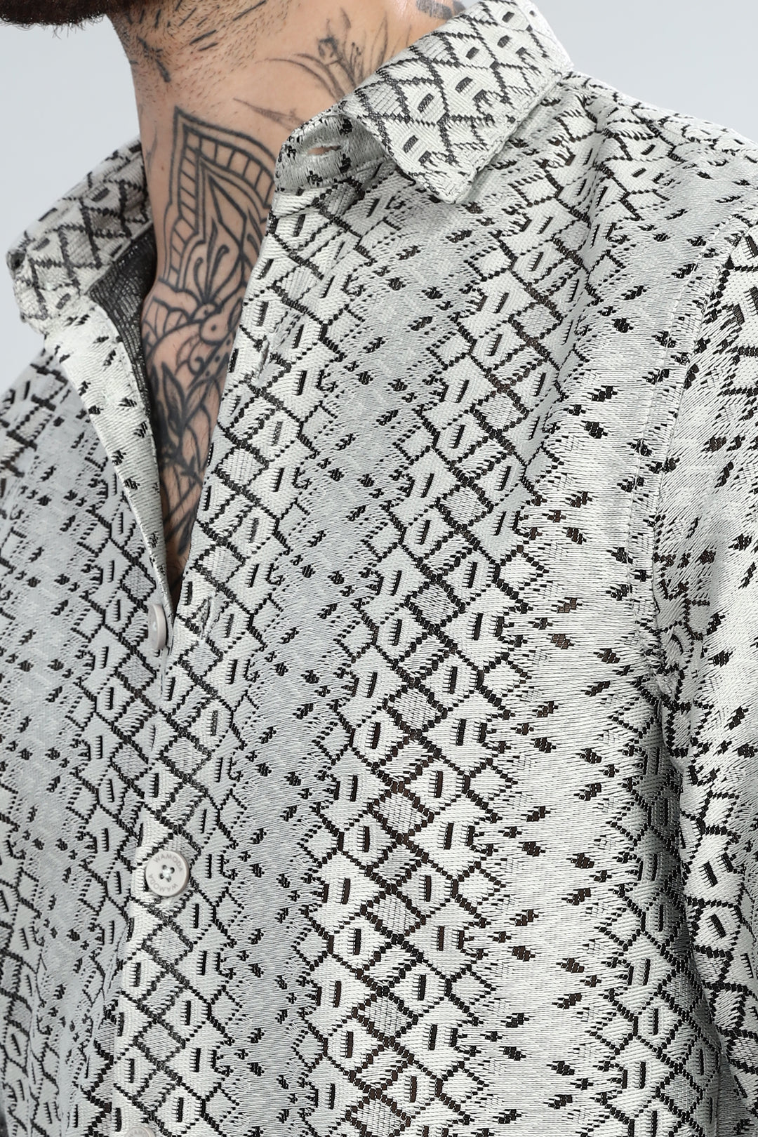 Monochrome Tribal Textured Shirt