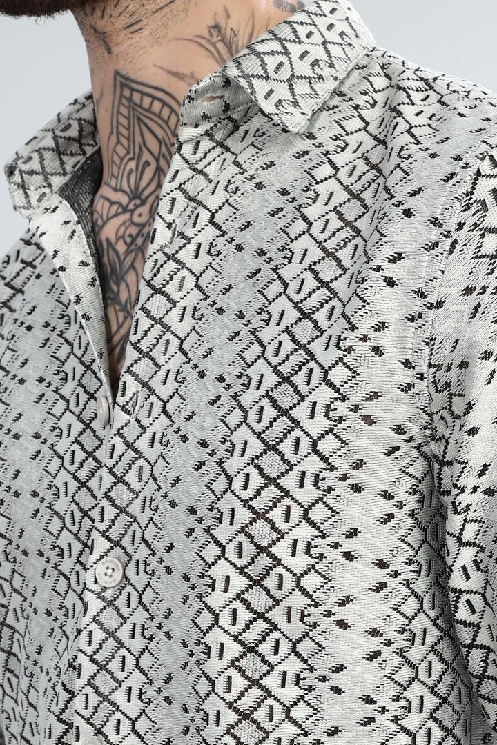 Monochrome Tribal Textured Shirt