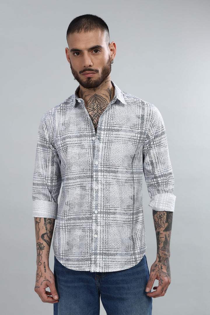 Grey Abstract Textured Shirt