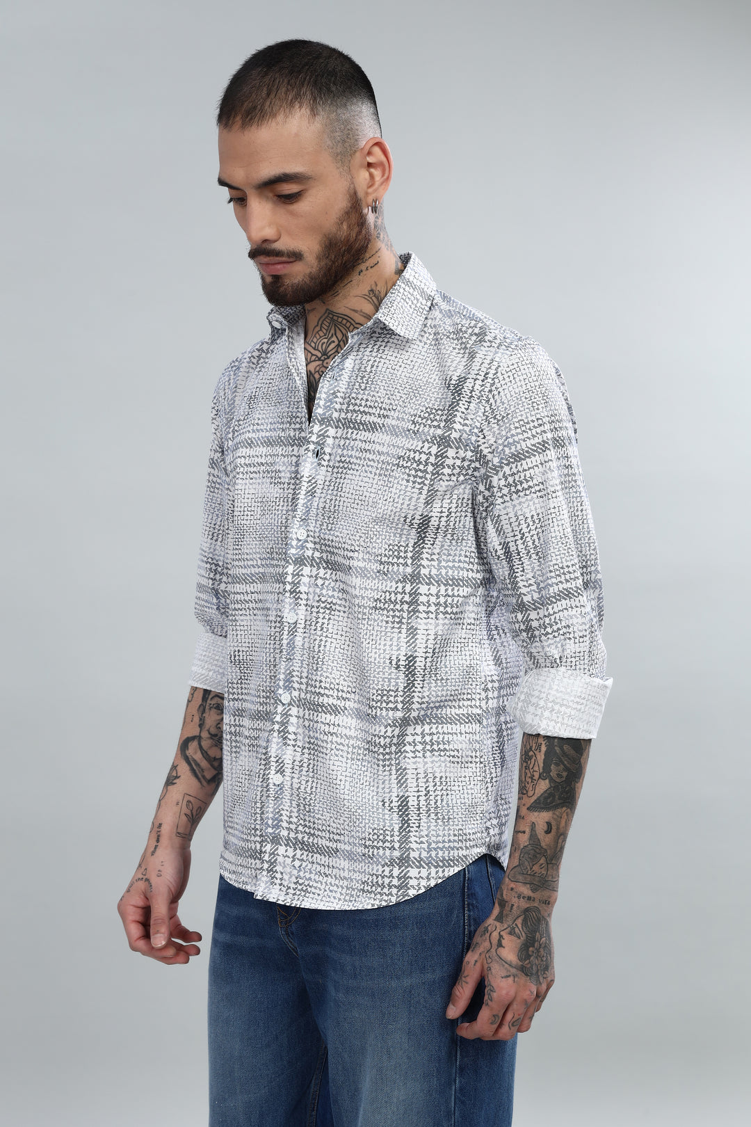 Grey Abstract Textured Shirt