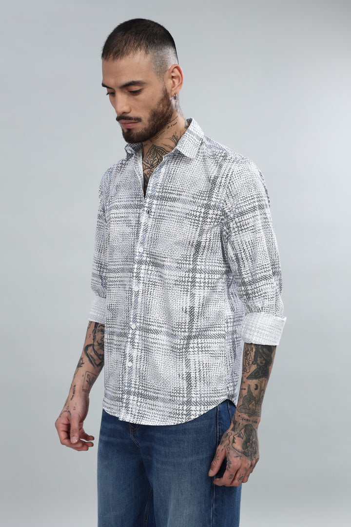 Grey Abstract Textured Shirt