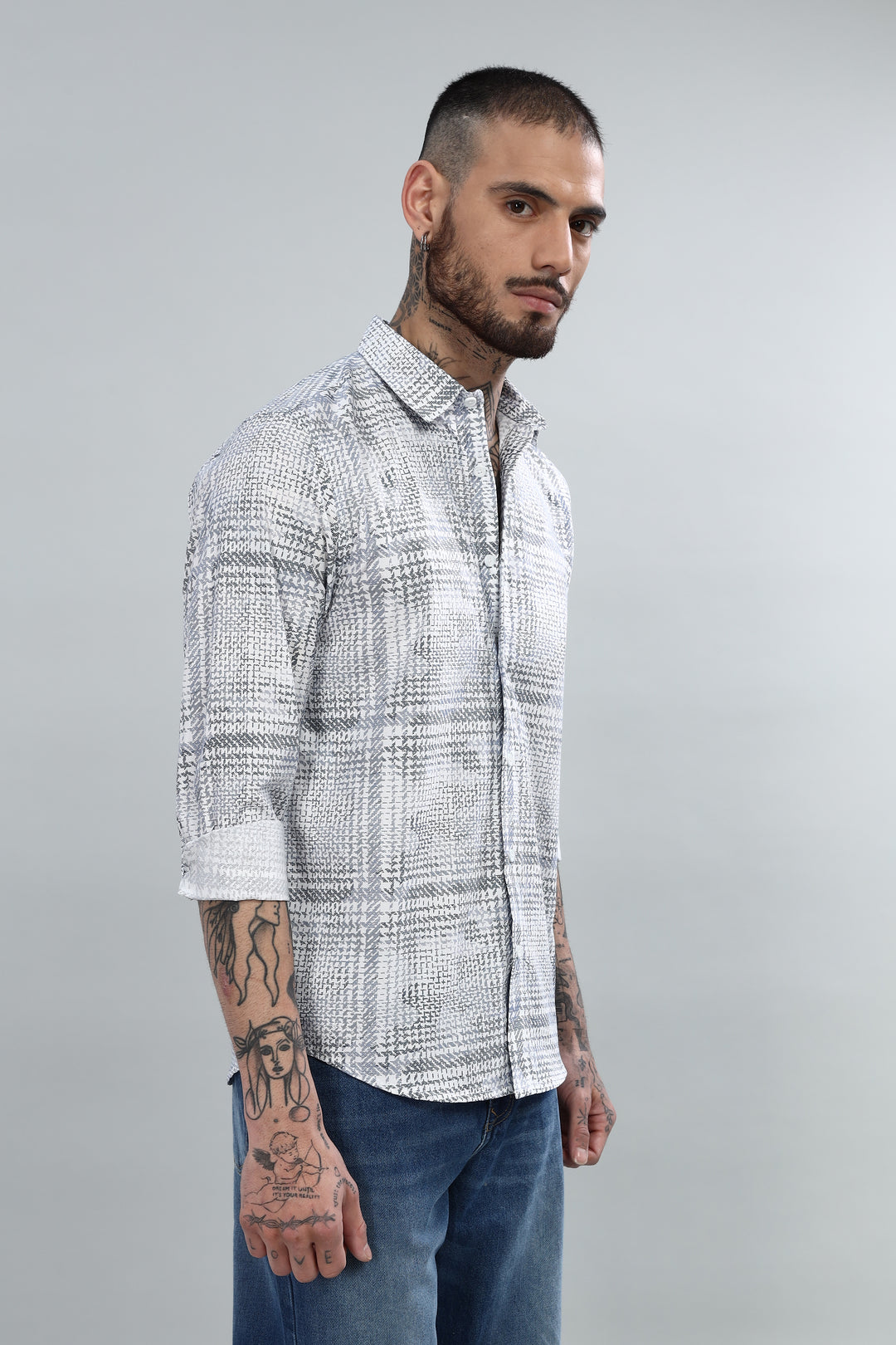 Grey Abstract Textured Shirt