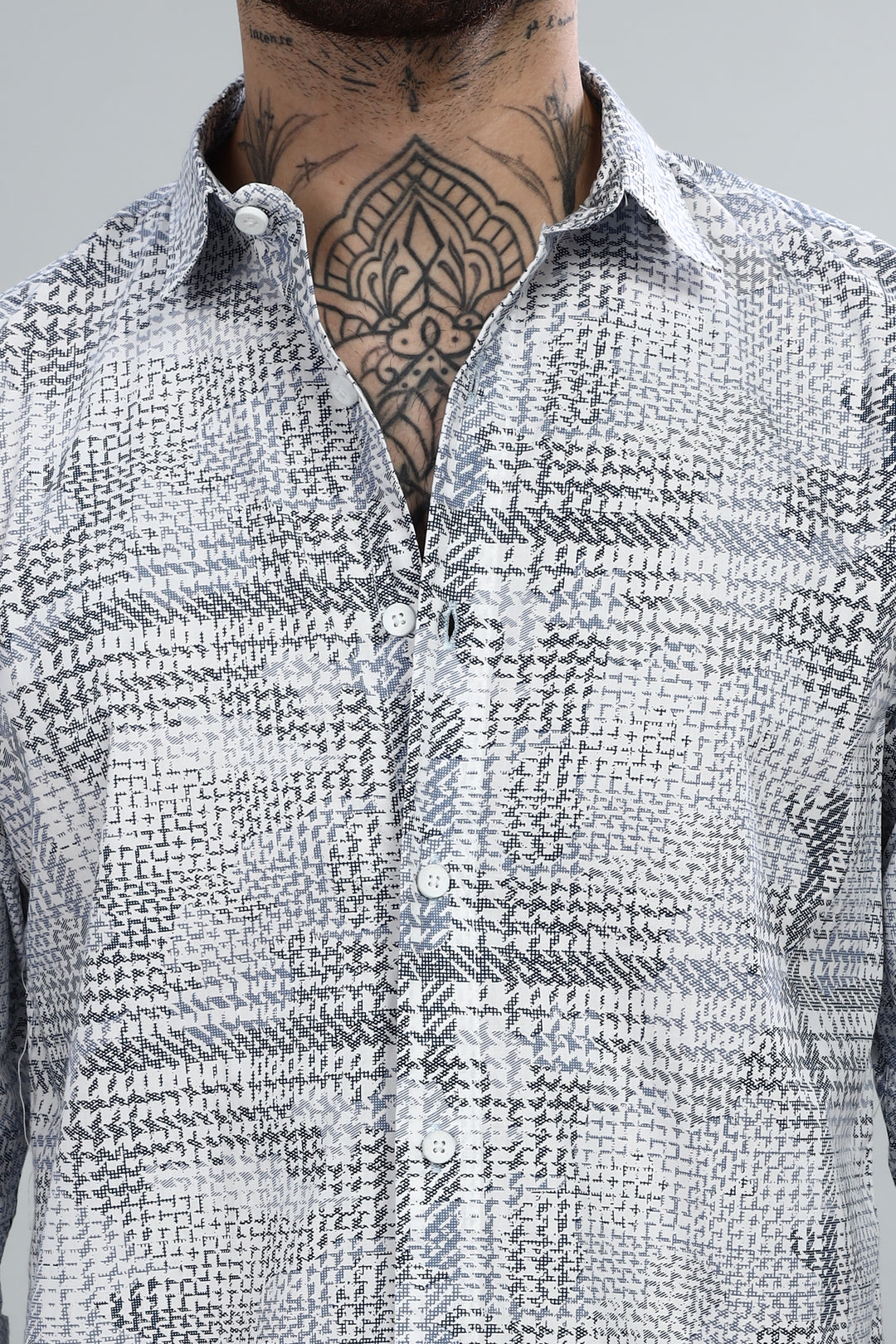 Grey Abstract Textured Shirt