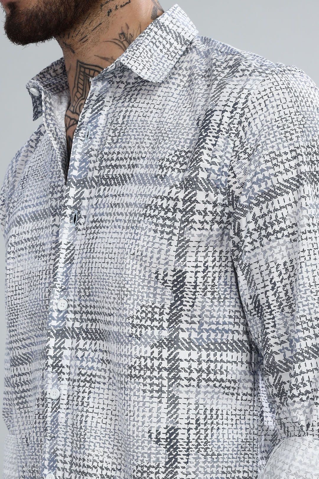 Grey Abstract Textured Shirt