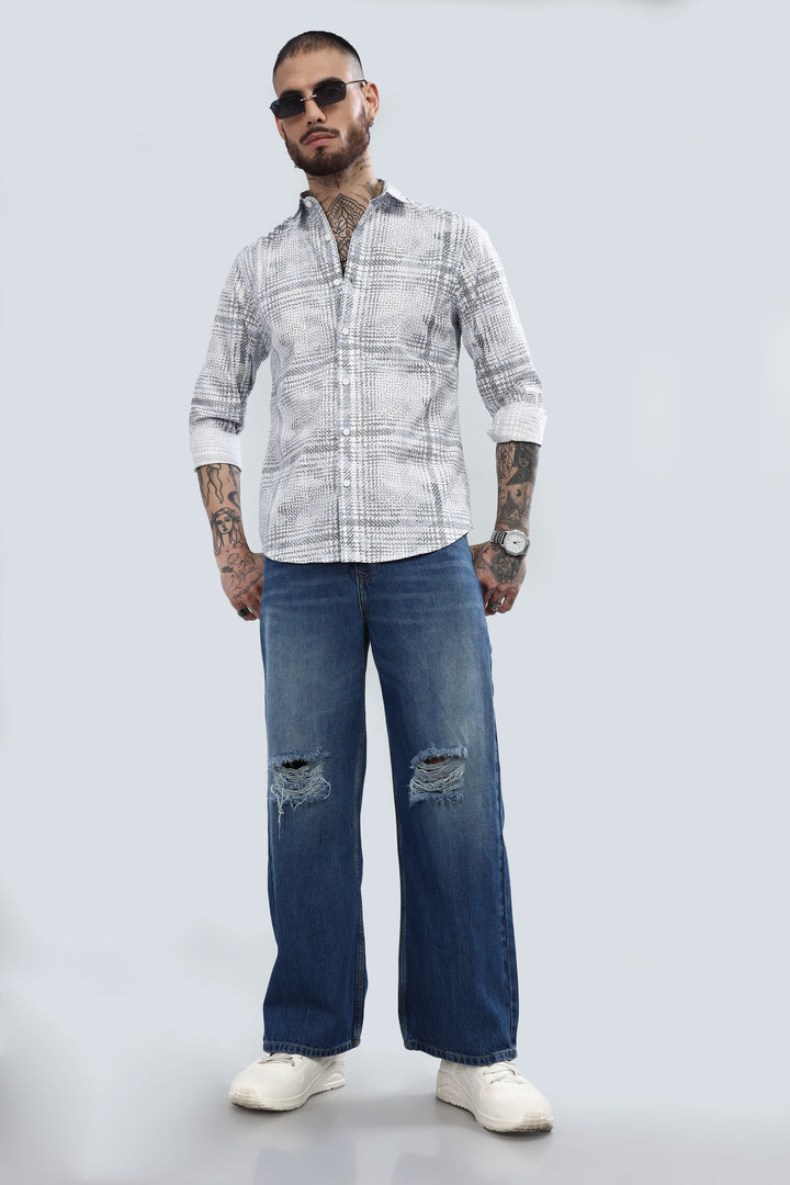 Grey Abstract Textured Shirt