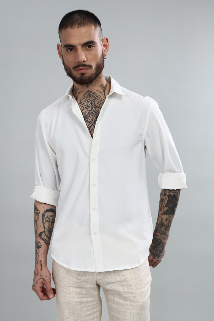 White Luxe Solid Shirt