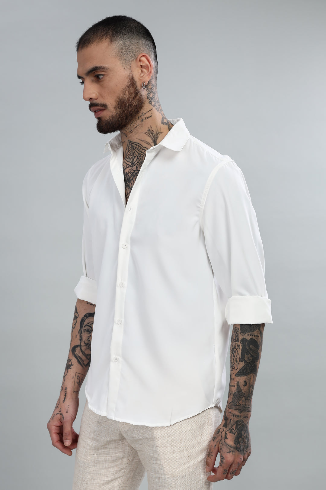 White Luxe Solid Shirt