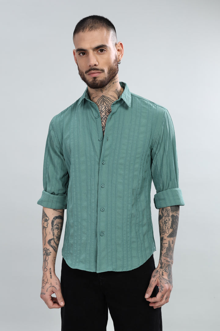 Teal Textured Shirt