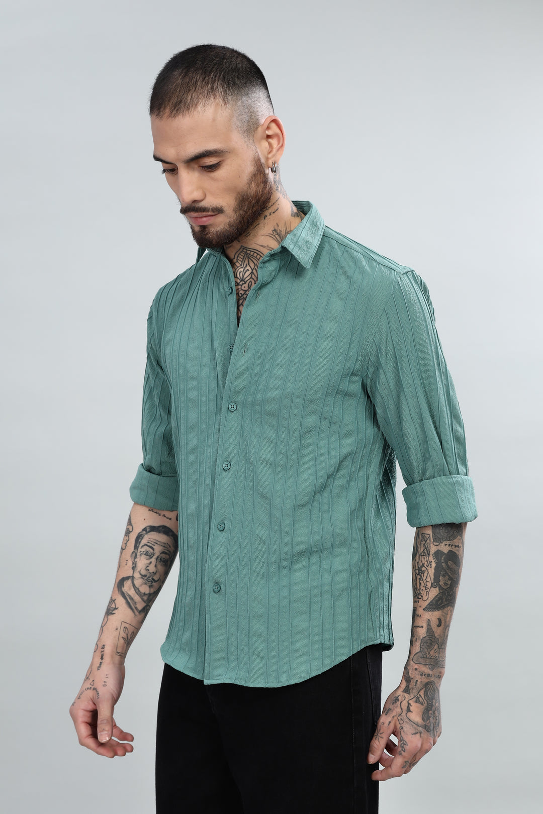 Teal Textured Shirt