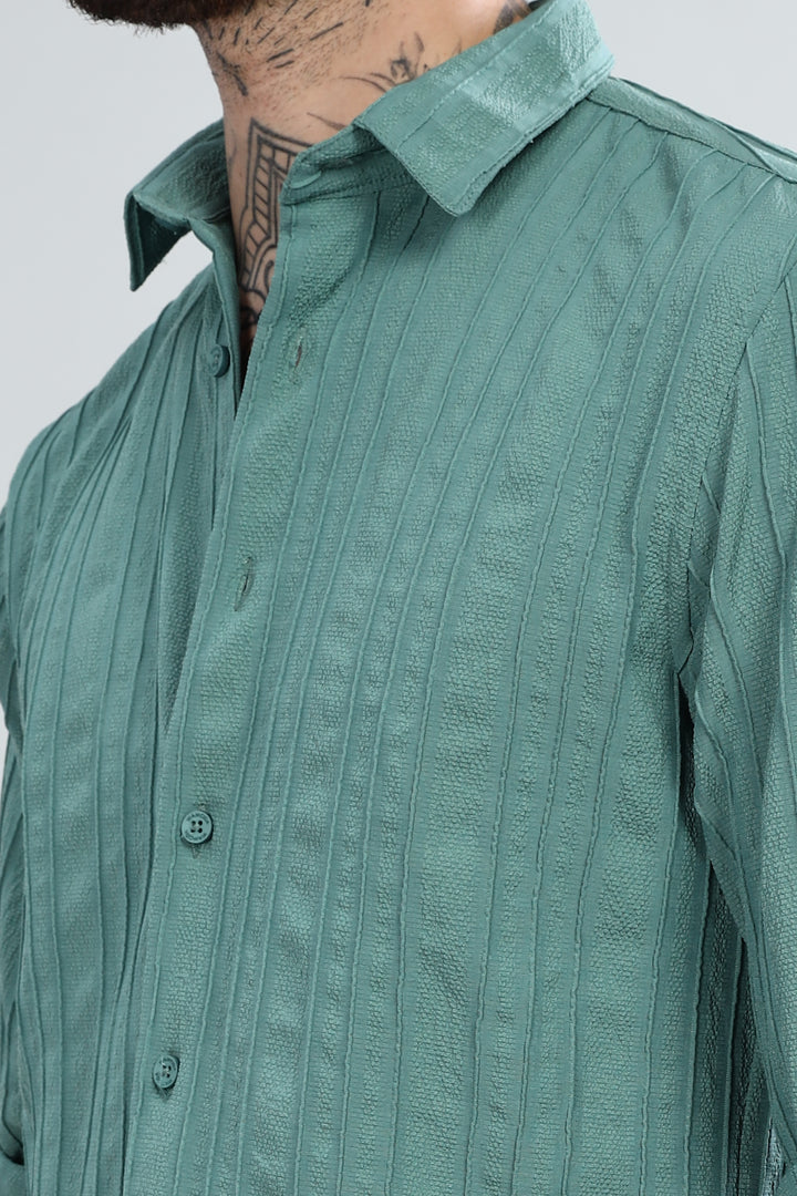 Teal Textured Shirt