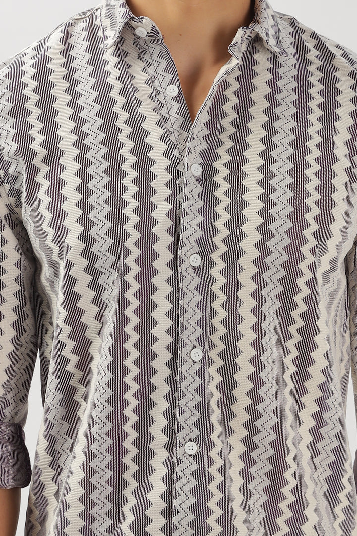 Textured Chevron Striped Shirt