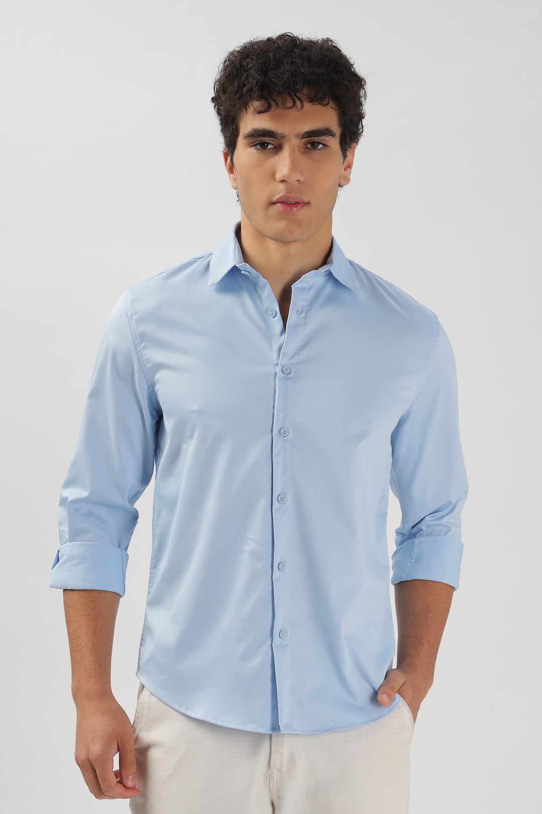 Powder Blue Solid Shirt