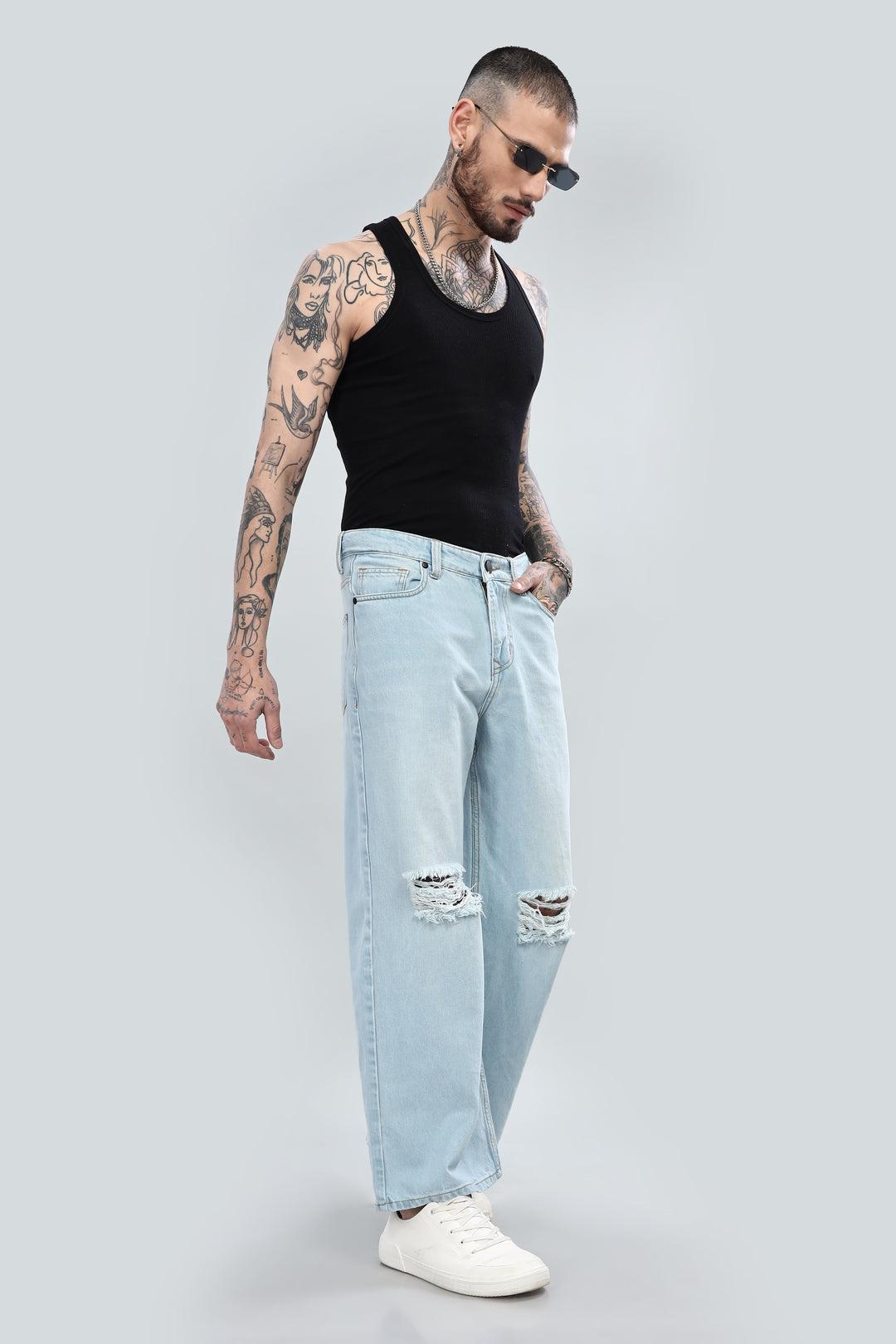 Light Indigo Ripped Jeans