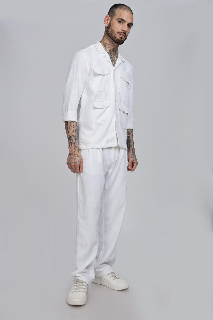 Men's White Luxe Co-Ord Set