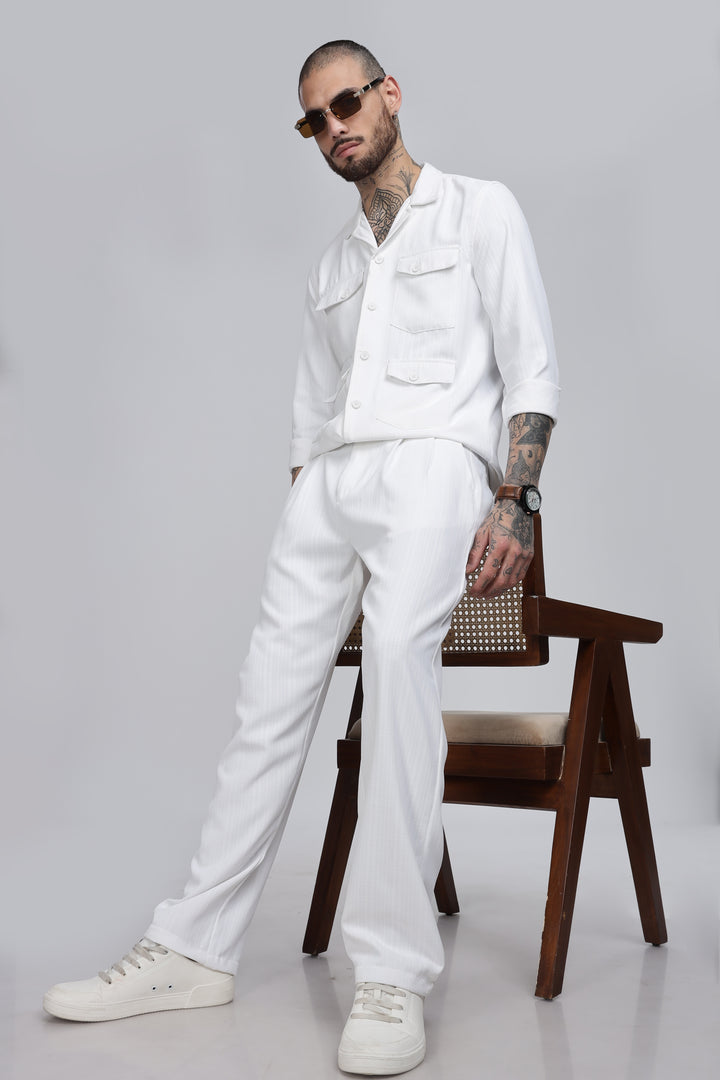 Men's White Luxe Co-Ord Set