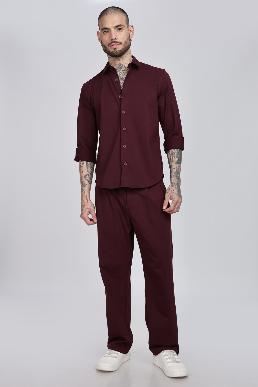 Men's Burgundy Co-Ord Set