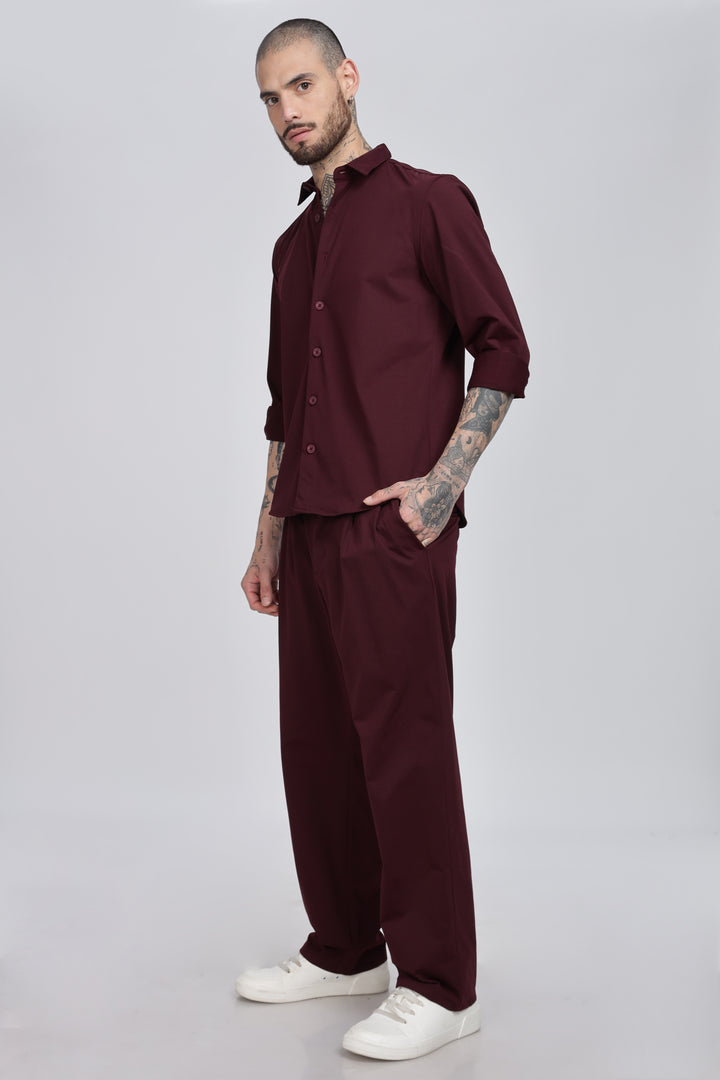 Men's Burgundy Co-Ord Set