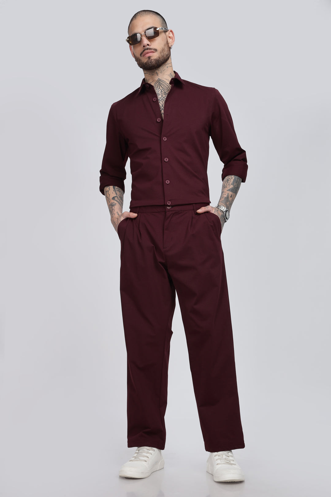 Men's Burgundy Co-Ord Set