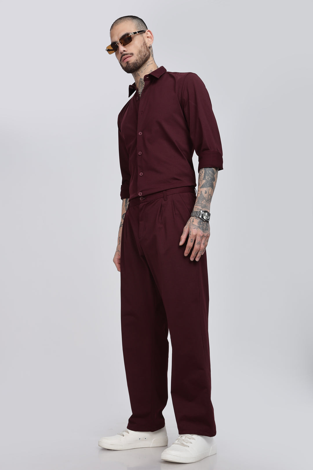 Men's Burgundy Co-Ord Set