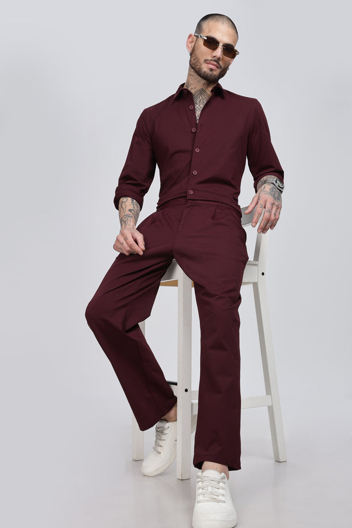 Men's Burgundy Co-Ord Set