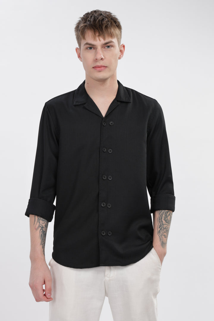 Black Elegance Solid Shirt