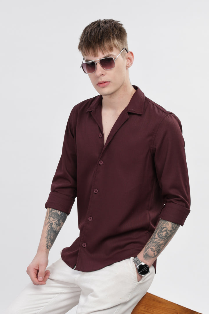Wine Classic Solid Shirt