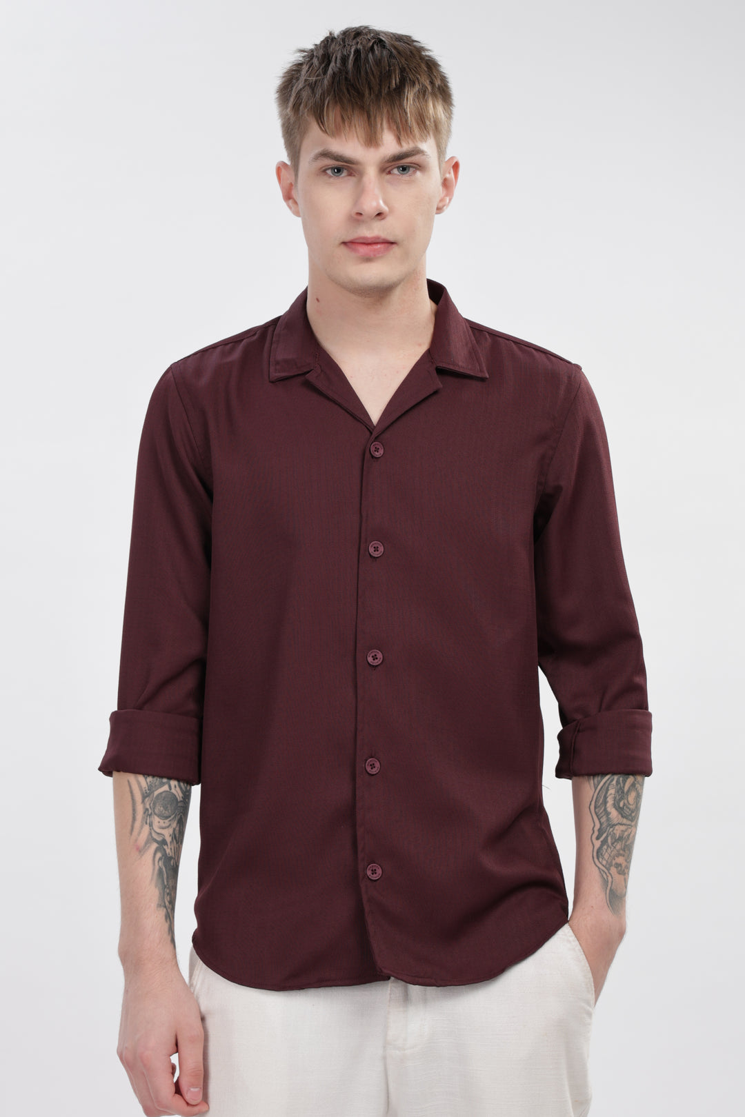 Wine Classic Solid Shirt